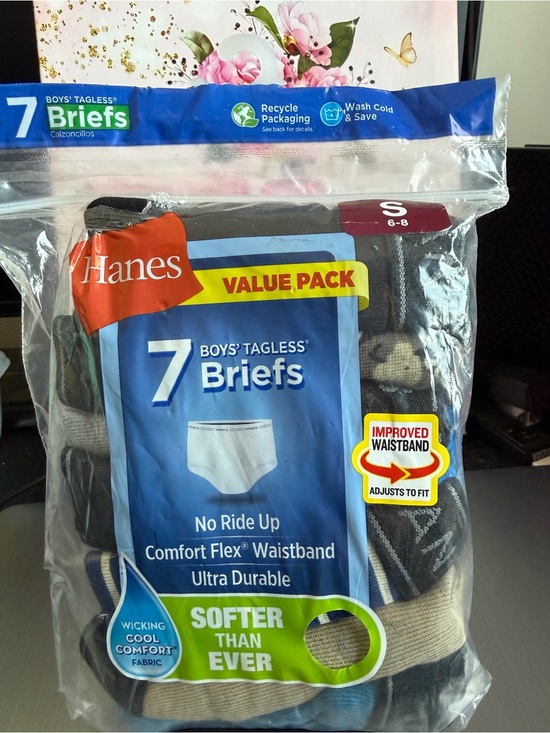 Hanes Other - Hanes Boys' Tagless Briefs Value Pack - Black, Gray, Blue, Tan